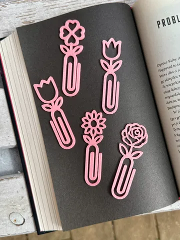 Accesorio de lectura: Floral Paperclip Bookmarks – Cute Flower Set 3 — vista de referencia 2