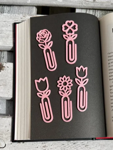 Accesorio de lectura: Floral Paperclip Bookmarks – Cute Flower Set 3 — vista de referencia 4