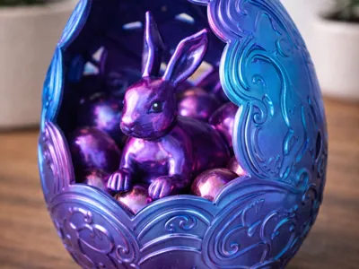 Easter Bunny Egg – Silk Rainbow Decor