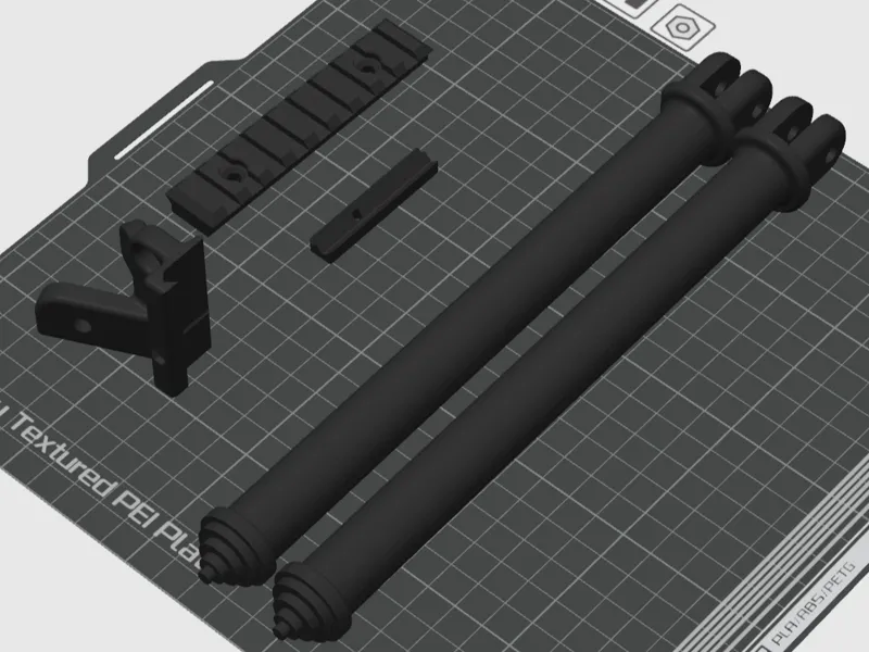 Rifle Bipod 200mm with Picatinny rail complete kit