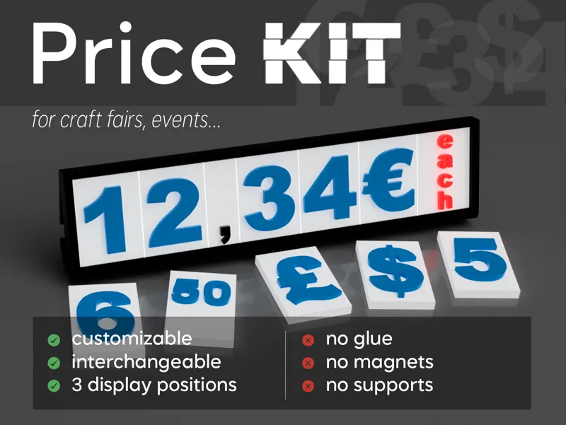 Price kit, stand, signs, tags for craft fair event