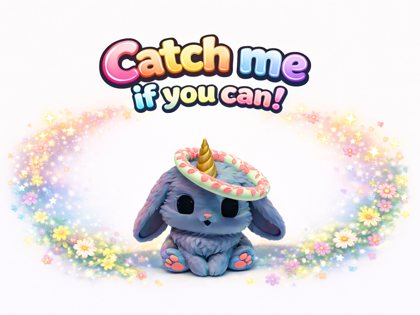 Unicorn Bunny-Flower Ring Toss - "Catch Me" Game