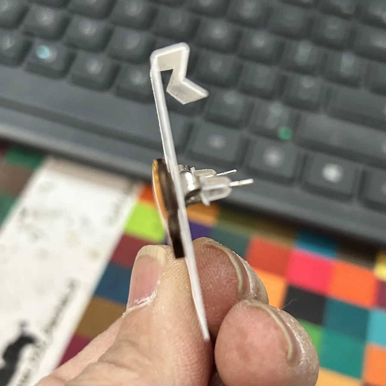 3D Printed 1.5x1.5 inch Hanging Earring Card 24Up view 3