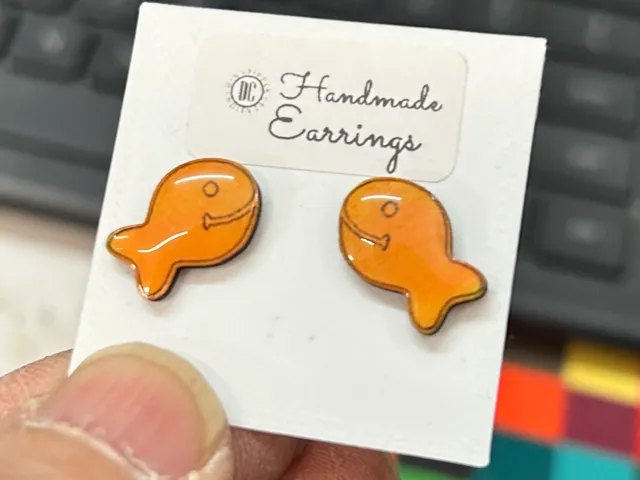 3D Printed 1.5x1.5 inch Hanging Earring Card 24Up