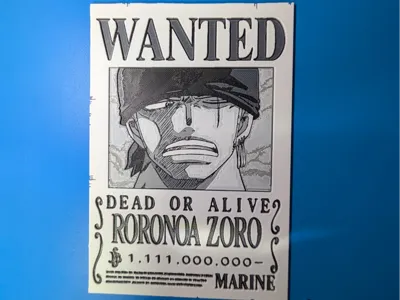 Roronoa Zoro Hueforge Bounty Poster
