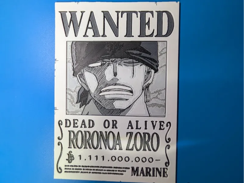 Roronoa Zoro Hueforge Bounty Poster
