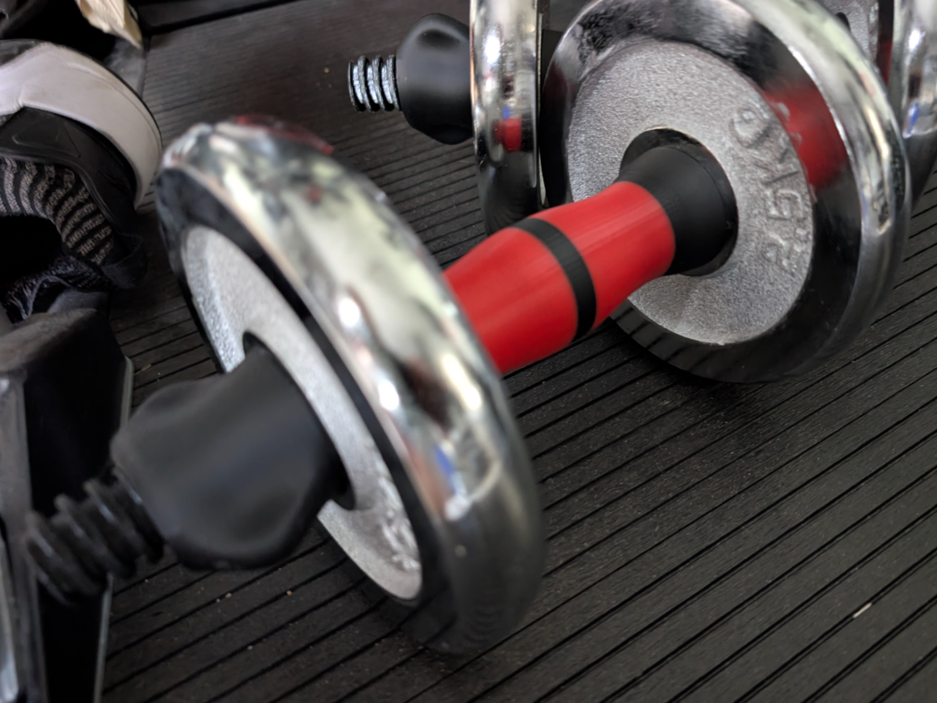 Dumbbell Bar Handle and Screw Lock set for weights 3D model