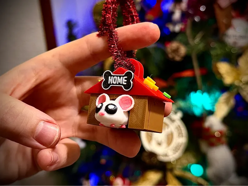 Hamster House Christmas Ornament & Keychain V1