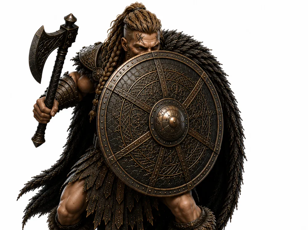 Modelo para impresión 3D: Hakon Ironbane. Referencia del modelo original.