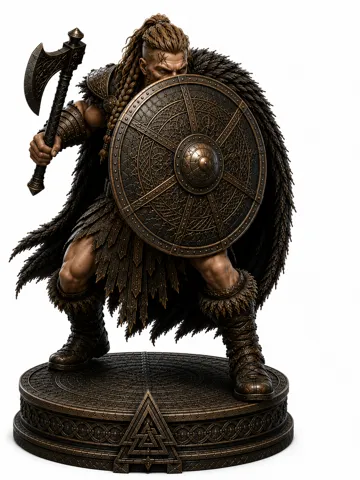 Modelo para impresión 3D: Hakon Ironbane — vista de referencia 2