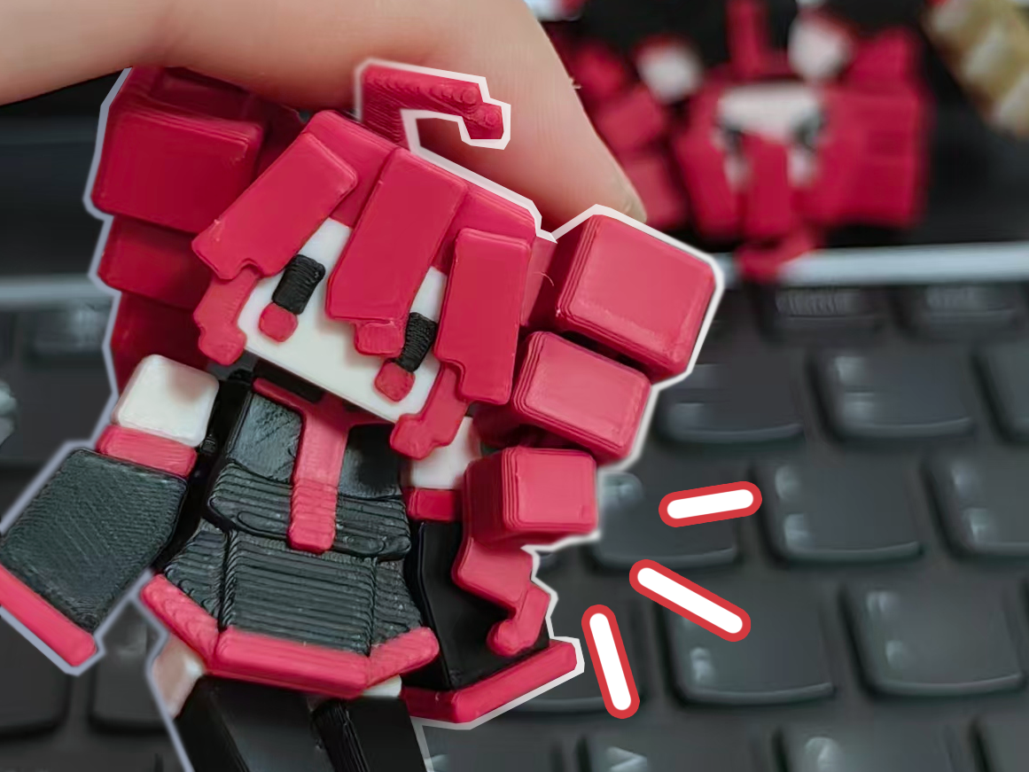 Miniatura 1 do modelo 3D 重音teto 可动关节 像素风铰链玩偶
