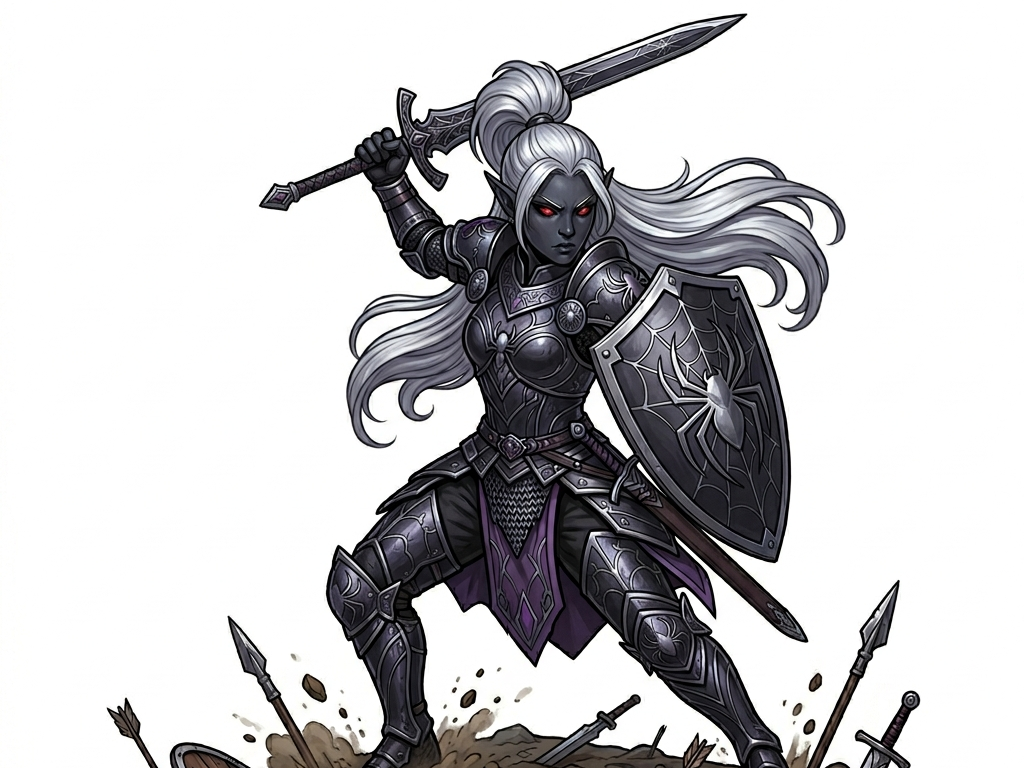 Dathuga - Female Drow Cavalier