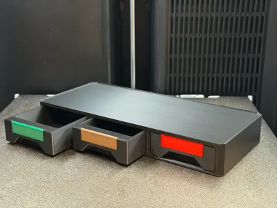 Stackable label-replaceable storage system