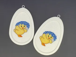 Egg-shaped embroidery display frame