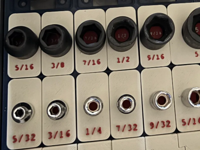 Gridfinity Socket Set with Peg