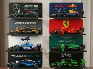 F1 Speed Champions stands with all 14 team logos