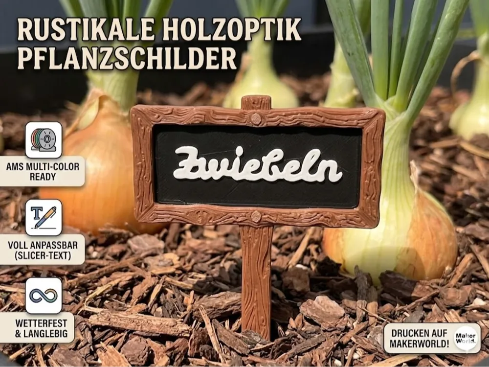 Wood-Look Plant Markers - Customizable - Free 3D Print Model - MakerWorld
