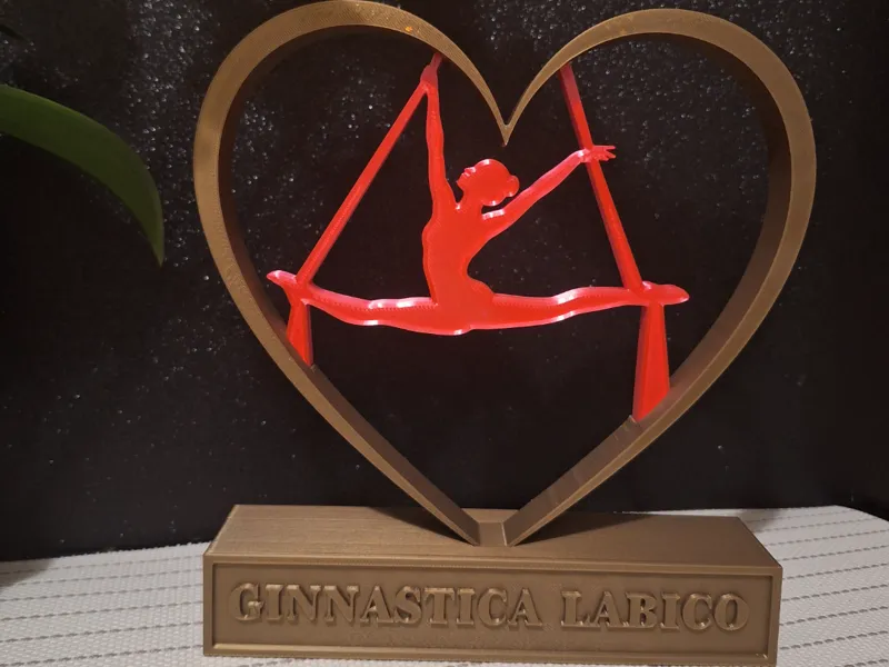 3D Aerial Gymnastics Heart Trophy Award
