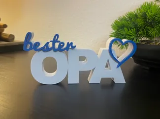 Bester Opa - Persönlicher 3D-Schriftzug