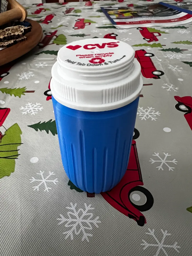 Travel Pill Container That Fits CVS Caps 