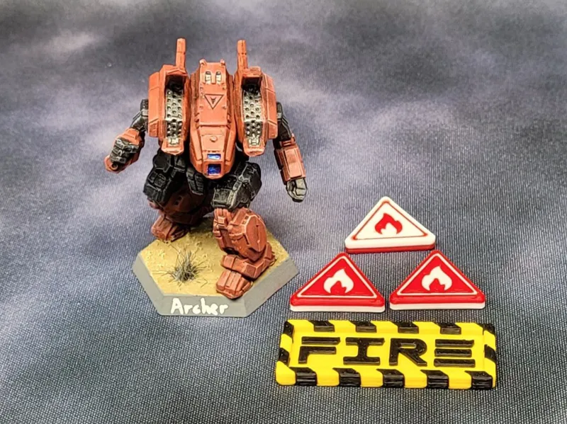 Battletech Alpha Strike tokens for crits and heat