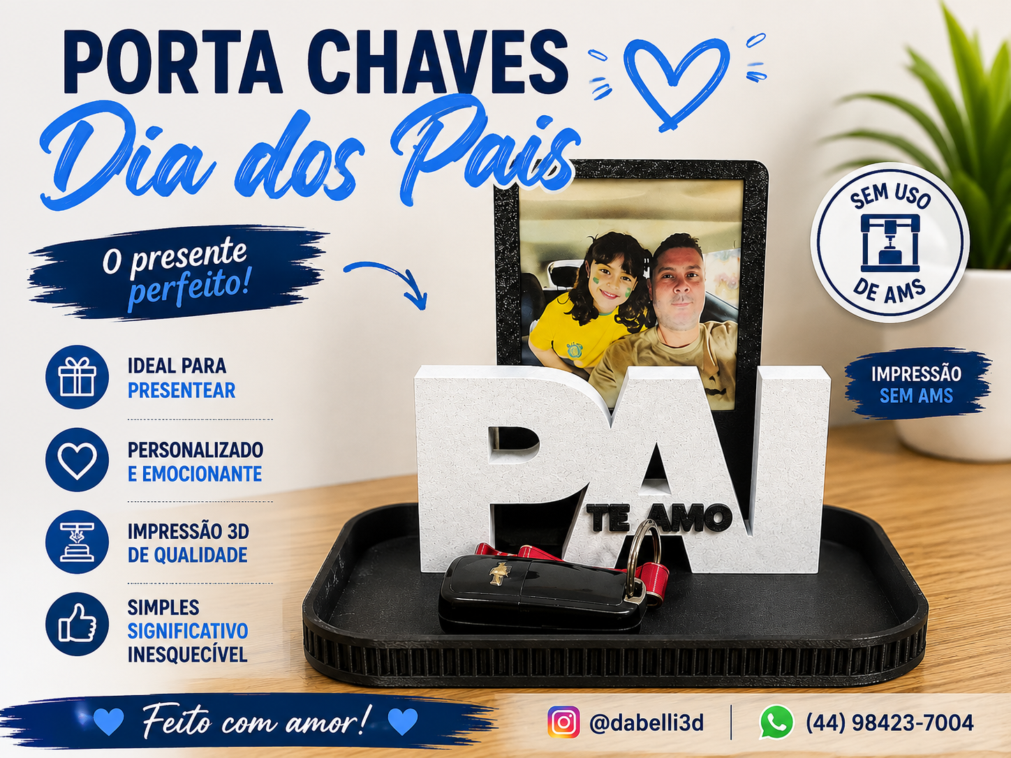 Porta chaves com foto para o Dia dos Pais - 1