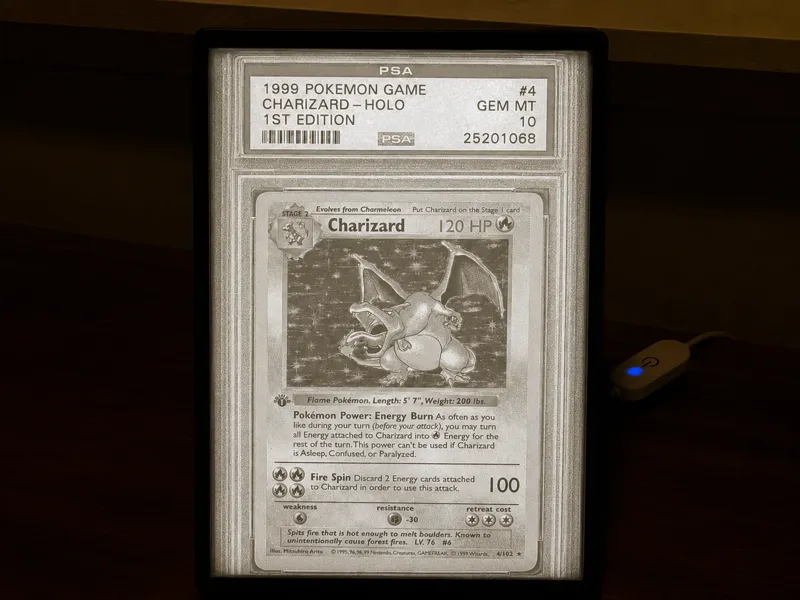 1st Edition Charizard Lithophane - Graded Slab 