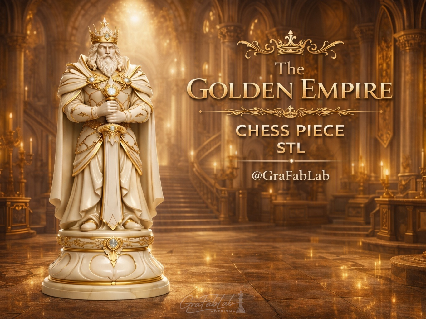 The Golden Empire "King" - chess piece