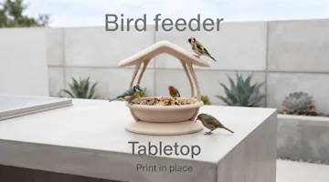 Escenografía en miniatura: Tabletop Bird Feeder Pack 2 Print in Place — vista de referencia 4