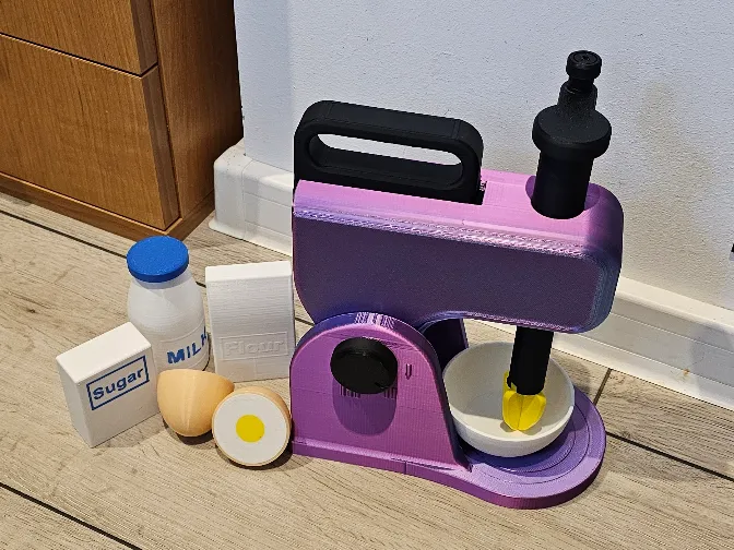Mixer blender kitchen tool with products mikser