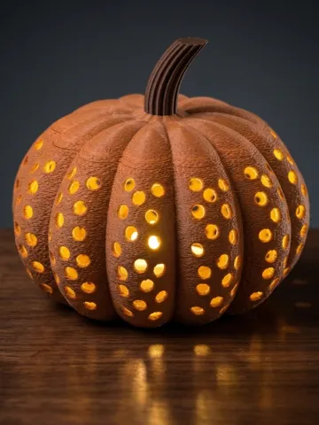 Adorno temático: Fuzzy Pumpkin Decoration — vista de referencia 2