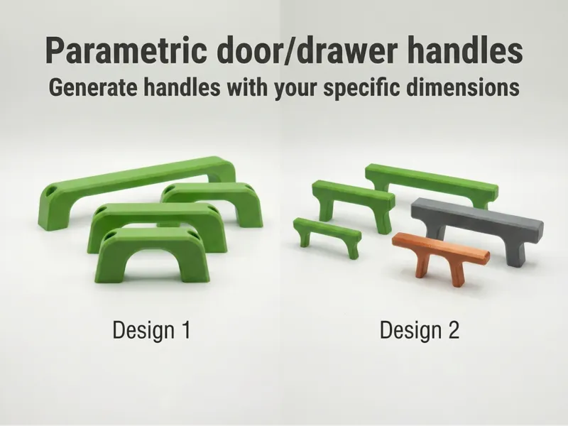 Parametric cabinet door and drawer handles