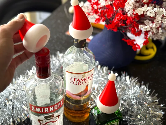Santa Hat - Wine & Alcohol Bottles