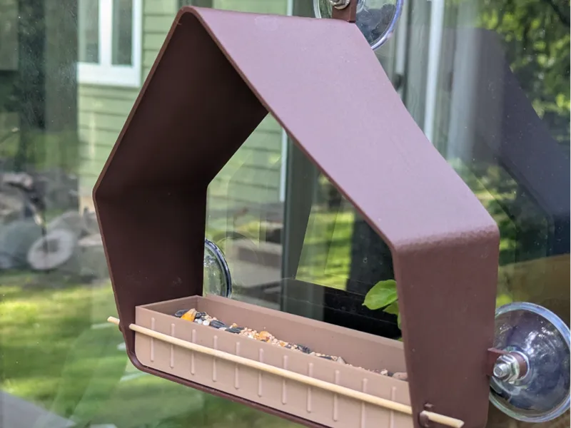 Modern Minimalist Gabled Home Window Bird Feeder