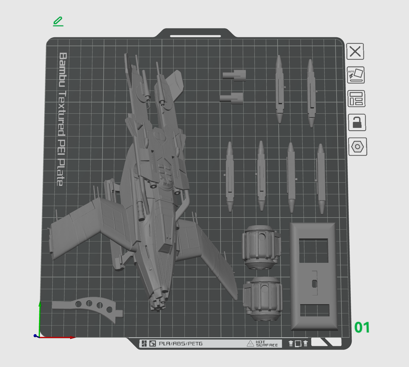 Miniatura 2 do modelo 3D 未来科技重型武器飞机