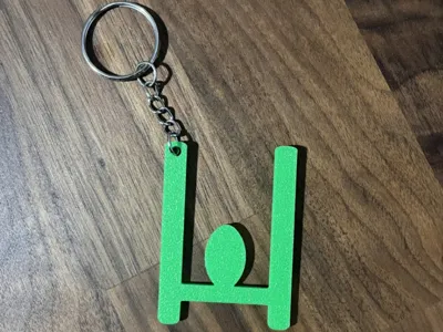Rugby H-Goal & Ball Keychain-Dual Ring Placements