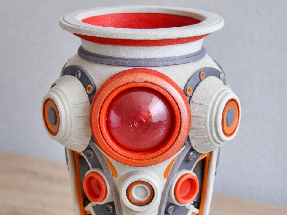Futuristic cyberpunk sci-fi vase