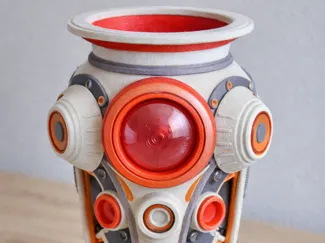 Futuristic cyberpunk sci-fi vase
