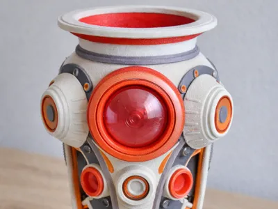 Futuristic cyberpunk sci-fi vase