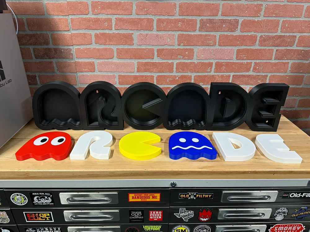 Pac-Man Arcade Light-Up Marquee - Free 3D Print Model - MakerWorld