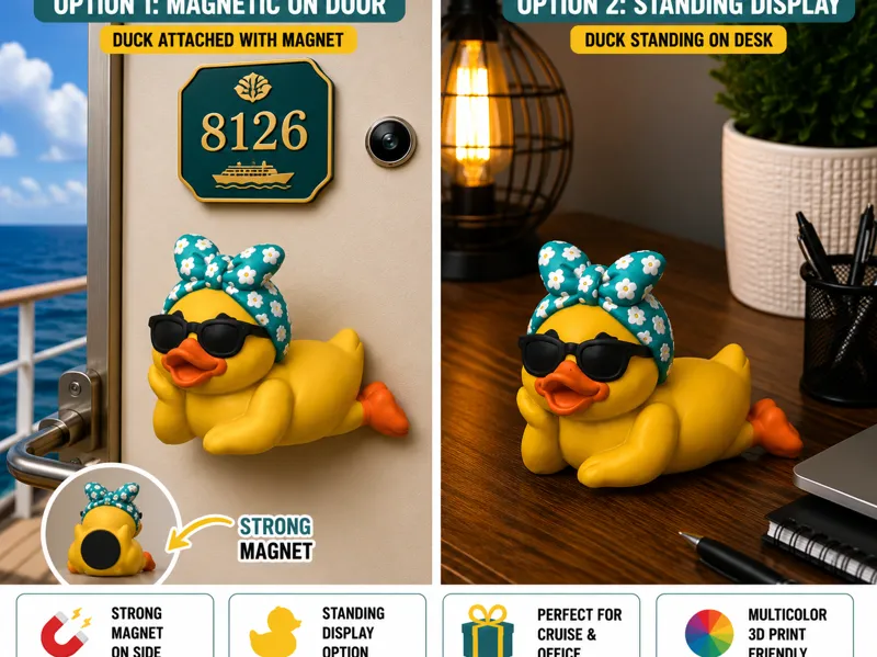 Cute Summer Duck – Green Daisy Lounger