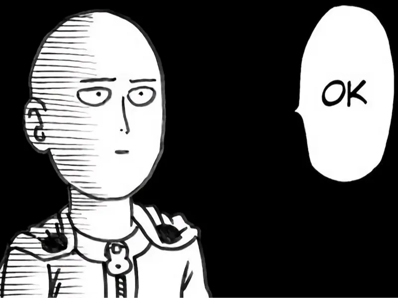 One Punch man Saitama OK manga panel hueforge