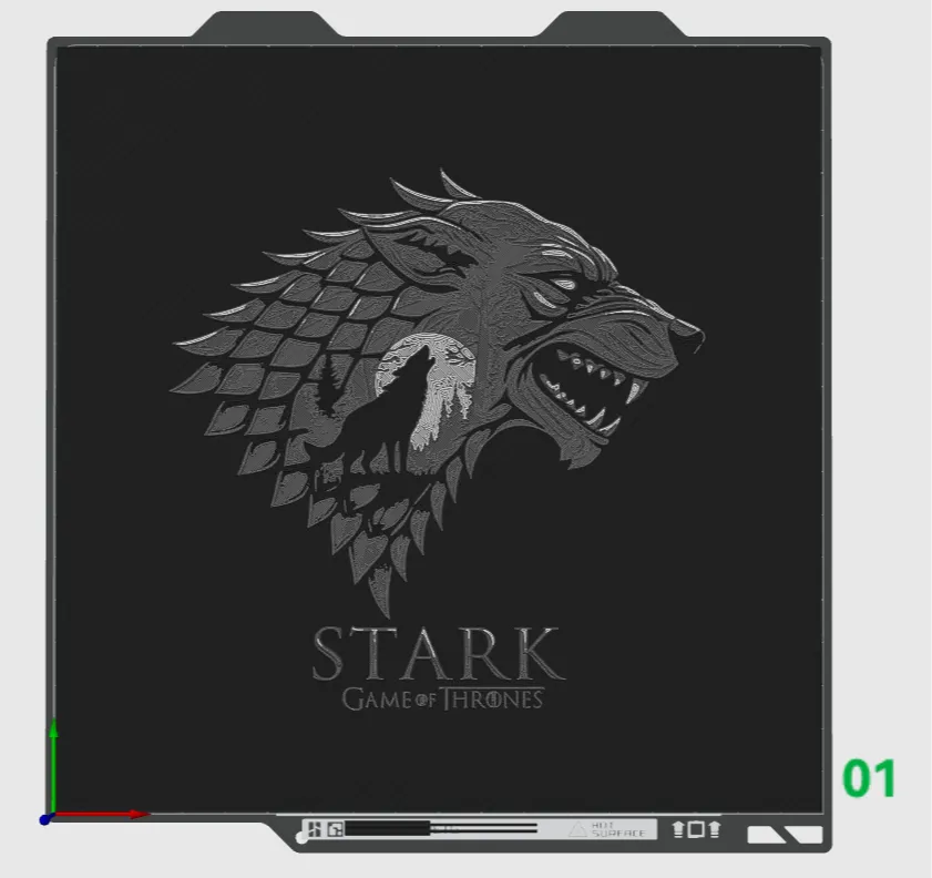 Plaque logo Maison Stark — Game of Thrones