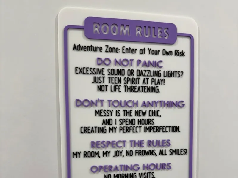 Room Rules Sign for Teens