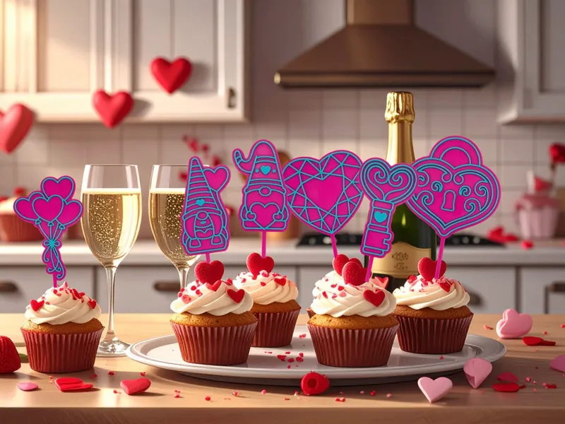 Valentine's Day Cupcake Topper Set - Love & Gnomes