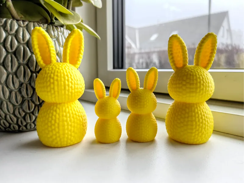 Easter Bunny Set – Knitted Style Decor