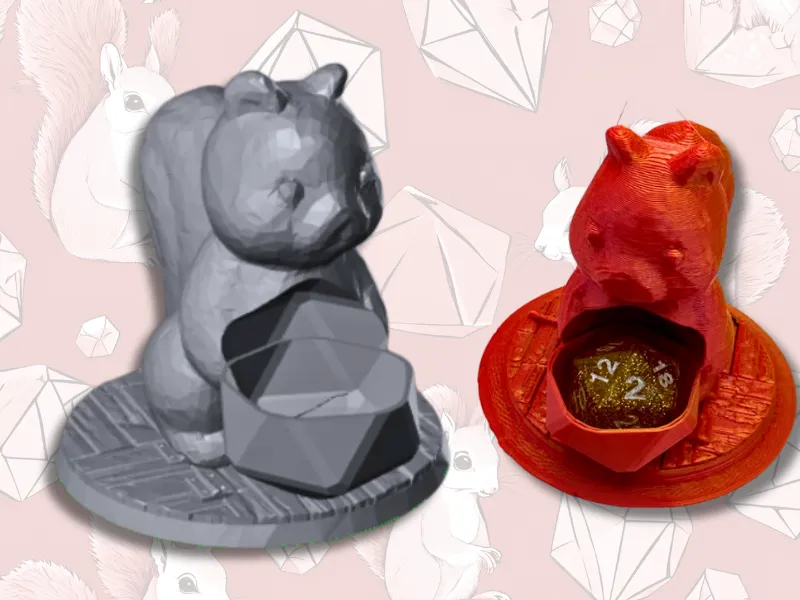 Squirrel Dice Guardian D20 Print In Place