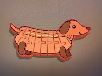flexi weiner dog-hot dog with keychain hole