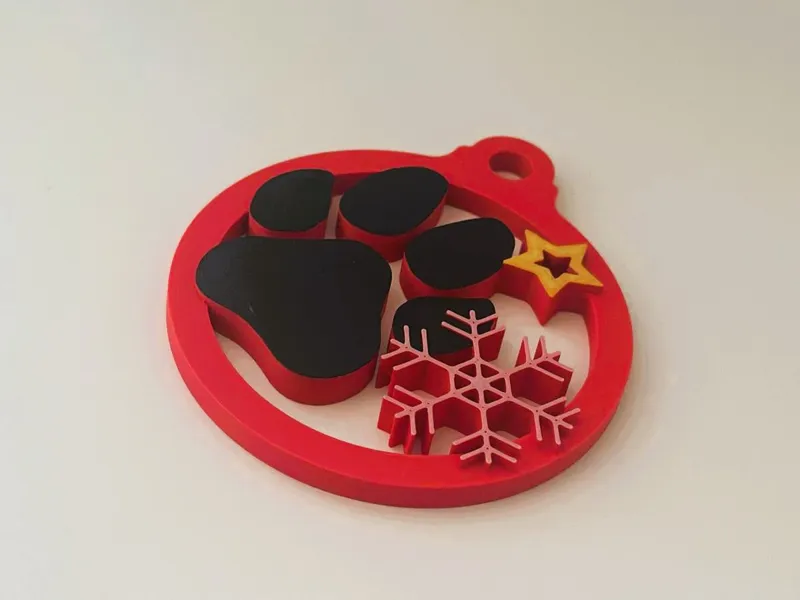 Pet Paw Christmas Ornament