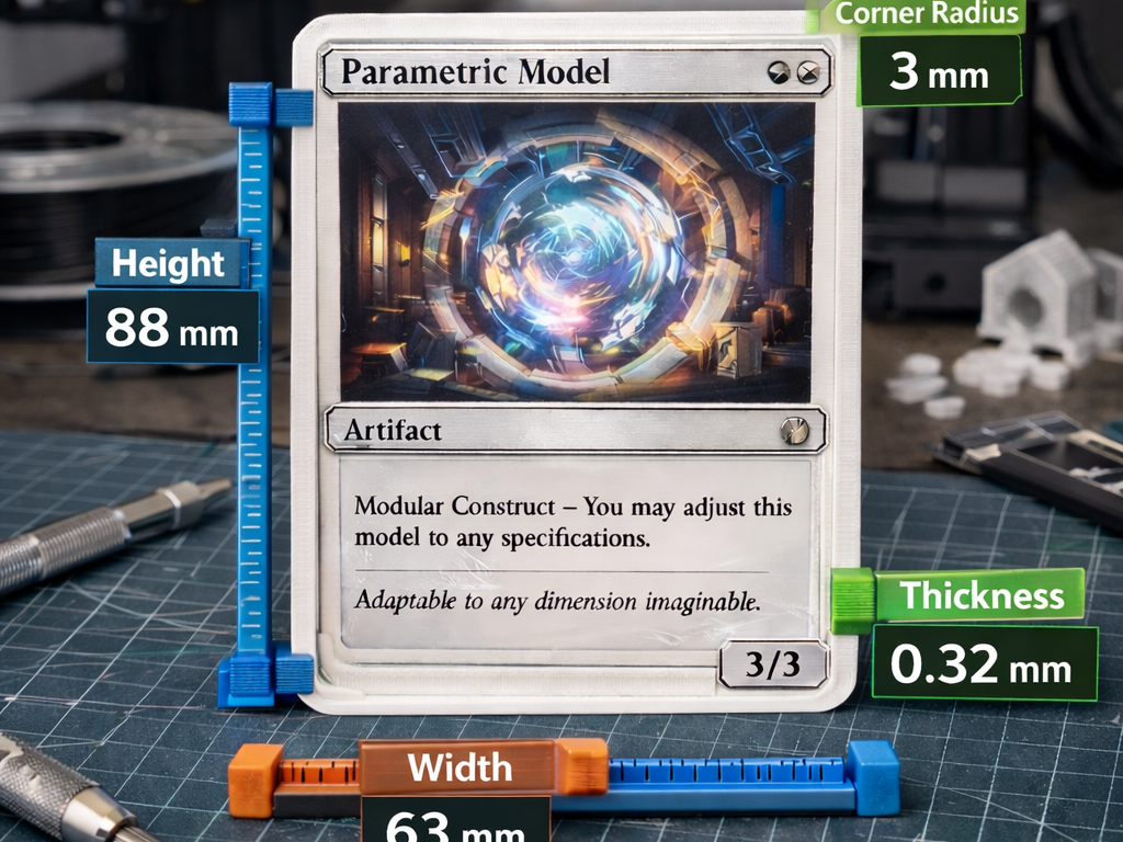 Parametric proxy card cutting template generator